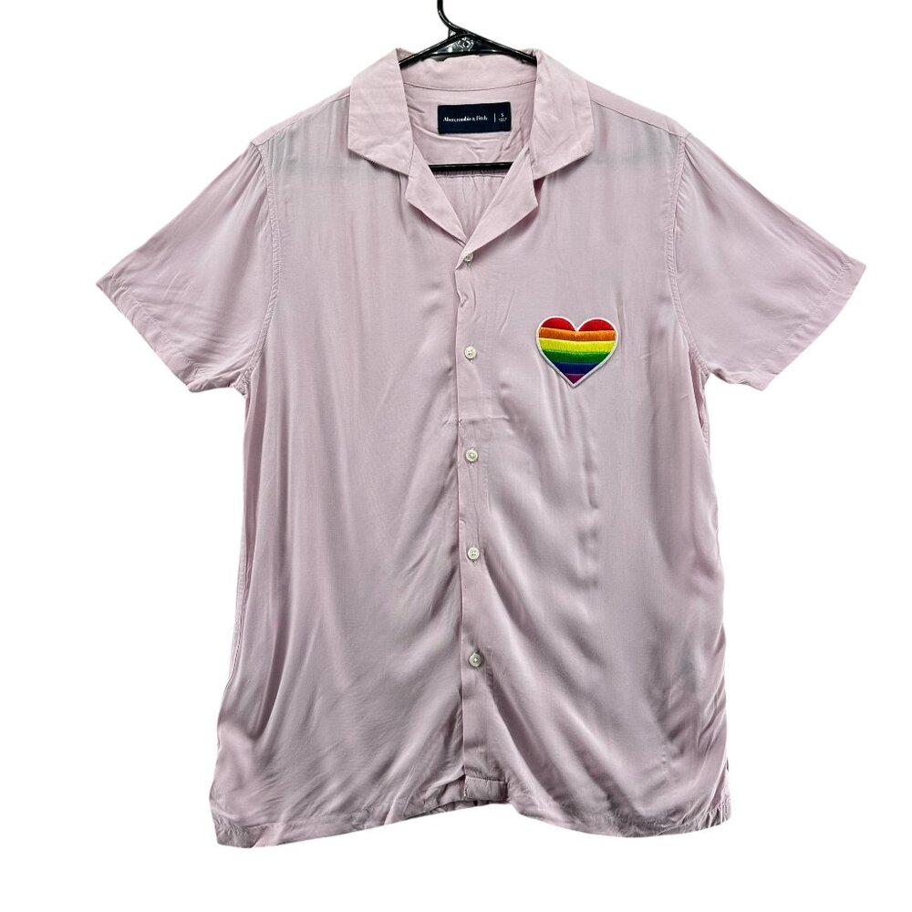 Abercrombie & Fitch. Mens button down Top Pride Size Small Pink Button Front